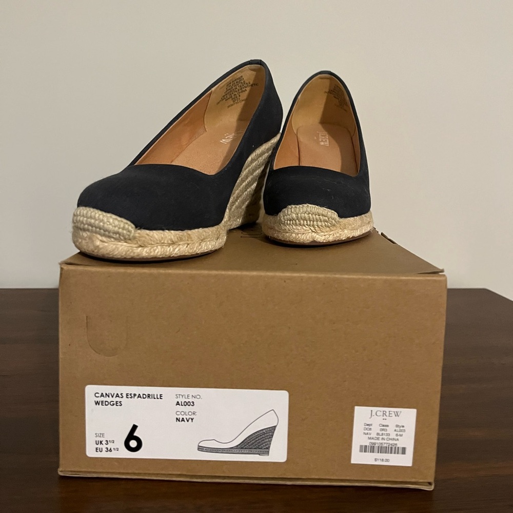 J Crew navy espadrilles - size 6